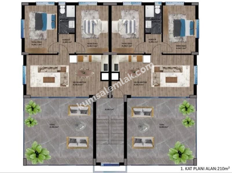 GÖNYELİ'DE YAPIM AŞAMASINDA 2+1 PENTHOUSE  