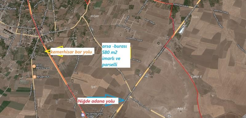 KEMERHİSAR ÇAYIRDA  SATILIK 580 M2 ARSA 