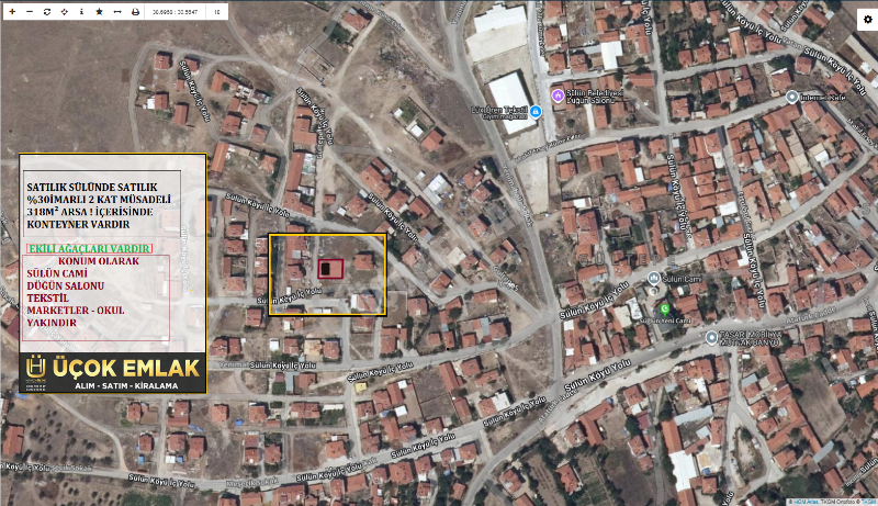 AFYON ÜÇOK EMLAKTAN SÜLÜNDE KONTEYNERLI 318M² FIRSAT SATILIK ARSA