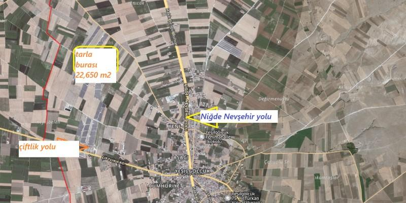 GÖLCÜKTE  22.5  DÖNÜM SATILK TARLA 