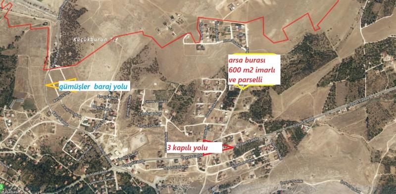 GÜMÜŞLER  ESKİDE  DOĞA MANZARALI 600 M2 SATILIK ARSA 
