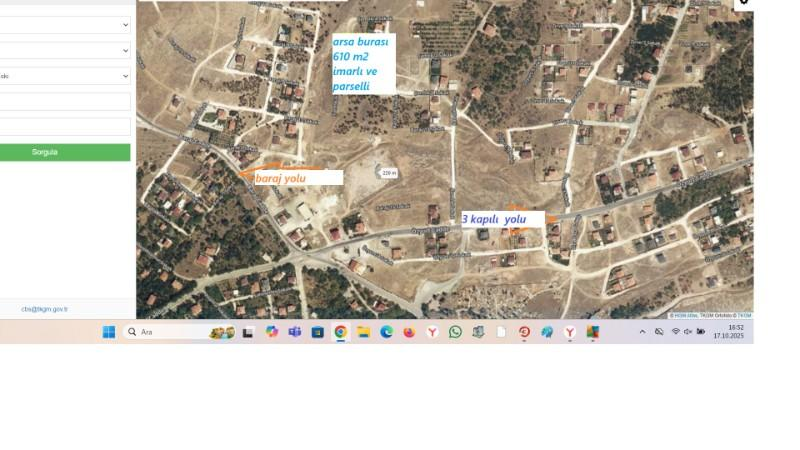 GÜMÜŞLER  ESKİDE  DOĞA MANZARALI 600 M2 SATILIK ARSA 