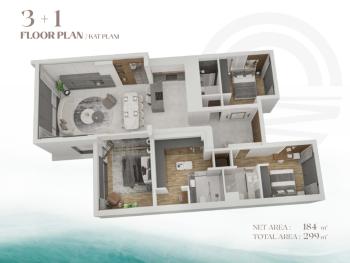 Kıbrıs Girne Esentepe Bölgesinde Panoramik Manzaralı Satılık 3+1 Lüx Villa