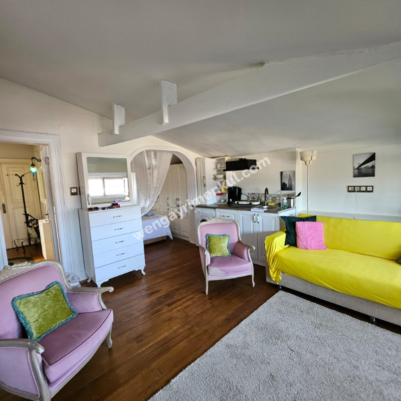 TEVFİK TURA APT 1+0 50 m2 EŞYALI KİRALIK ÇATI KATI DAİRE