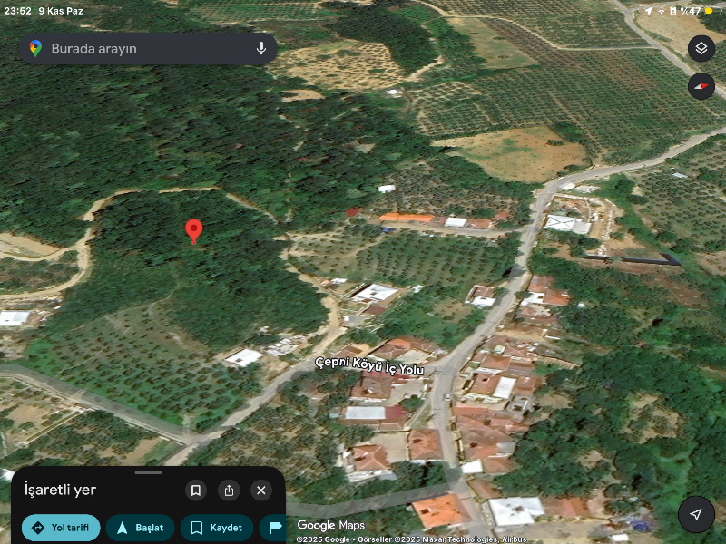 DijitalEmlak´tan Mudanya Çepnide Köy bitişiği 4 dönüm Satılık Kıymetli Arazi. 