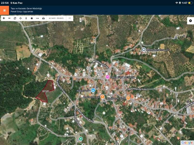 DijitalEmlak´tan Mudanya Çepnide Köy bitişiği 4 dönüm Satılık Kıymetli Arazi. 