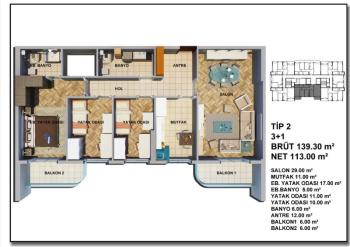 FLY GARDEN RESIDENCE SATILIK 3+1 SEHIR MANZARALI YUKSEK KAT