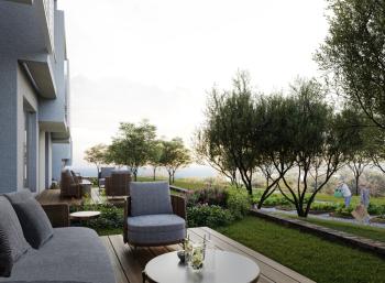 KKTC Girne Karşıyaka'da Site İçerisinde Anahtar Teslim Ödeme Planlı Satılık 1+1 Bahçeli Daire