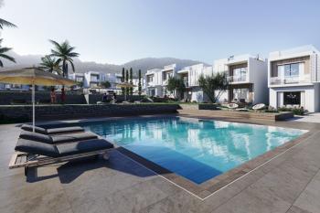 KKTC Girne Karşıyaka'da Site İçerisinde Anahtar Teslim Ödeme Planlı Satılık 1+1 Özel Teraslı Penthouse