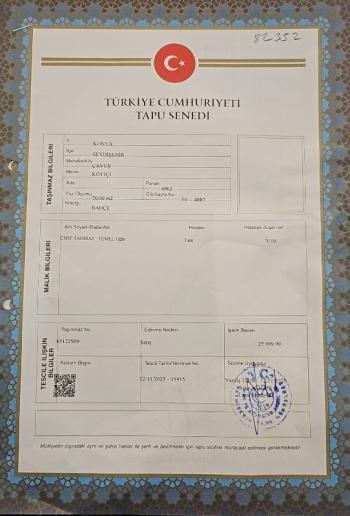 KONYA SEYDİŞEHİR ARSA TAPU SAHİBİ PERTA EMLAK ÜMİT TAHMAZ