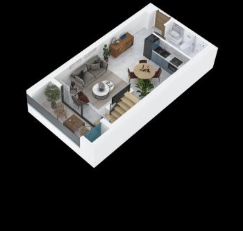 KKTC Girne Esentepe'nin En Donanımlı Sitesinde Denize 300 Metre Mesafede Satılık 1+1 Dubleks Penthouse