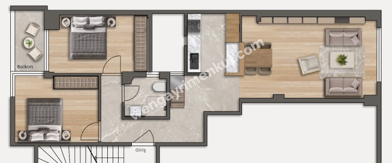 RIHTIM'DA 2+1YENİLENMİŞ 80 M2