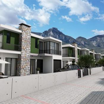 KKTC Girne Zeytinlikte Site İçerisinde Ödeme Planlı Satılık Türk Malı 3+1 Havuzlu Villalar