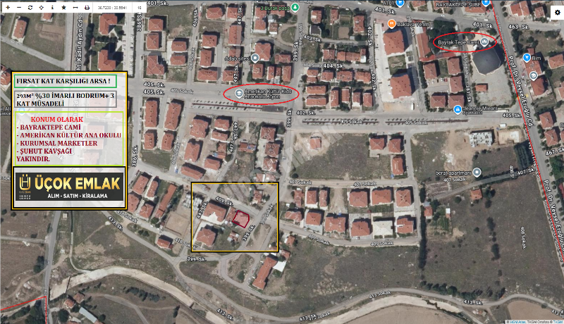 AFYON ÜÇOK EMLAKTAN MAREŞAL F ÇAKMAK MAH KONUMU GÜZEL KAT KARŞILIĞI ARSA