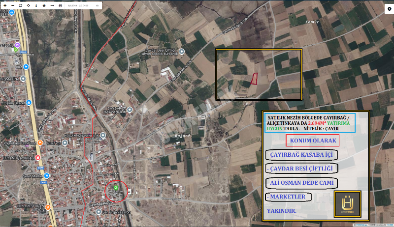 AFYON ÜÇOK EMLAKTAN ÇAYIRBAĞ/ALİ ÇETİNKAYA DA SATILIK 2.694M² ÇAYIR - TARLA