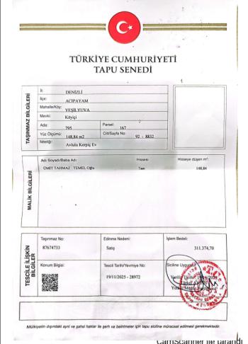 DENİZLİ ACIPAYAM MÜSTAKİL EV TAPU SAHİBİ PERTA EMLAK ÜMİT TAHMAZ