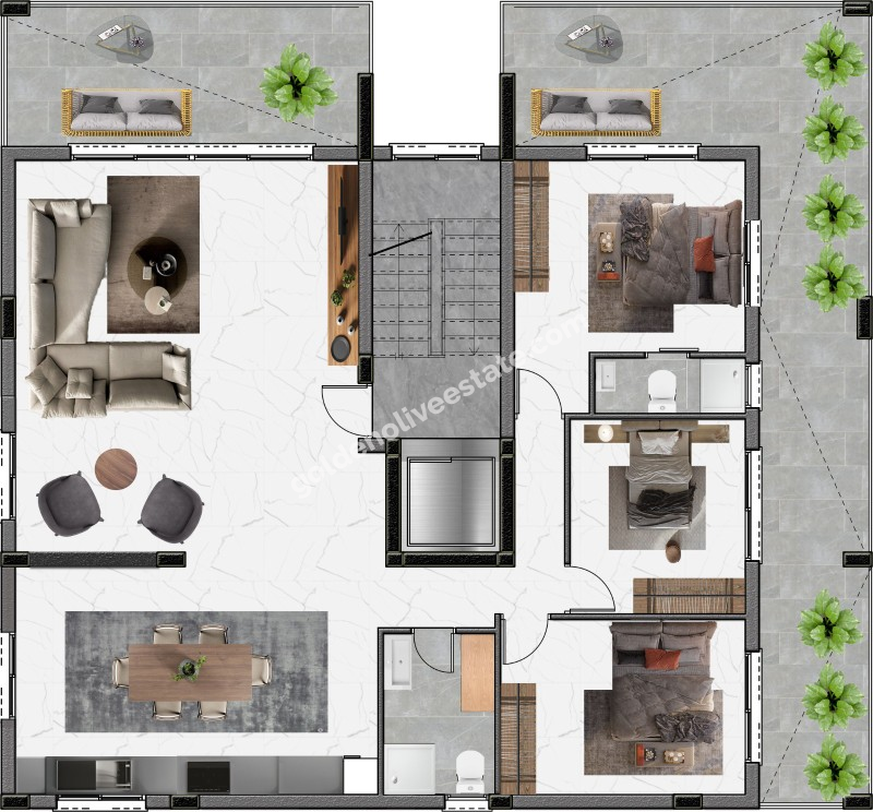 PROJE AŞAMASINDA • YATIRIM FIRSATI  /MAĞUSA – ÇANAKKALE BÖLGESİ  2+1 • 3+1 • 3+1 PENTHOUSE SATILIK LÜKS DAİRELER