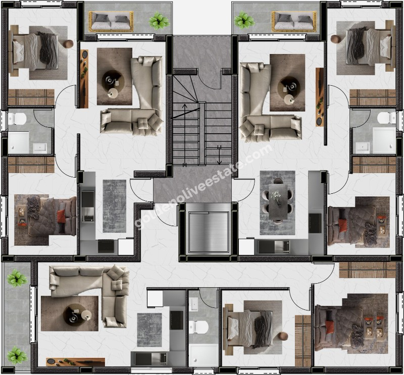 PROJE AŞAMASINDA • YATIRIM FIRSATI  /MAĞUSA – ÇANAKKALE BÖLGESİ  2+1 • 3+1 • 3+1 PENTHOUSE SATILIK LÜKS DAİRELER