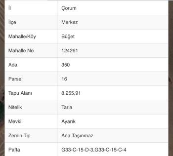 GÜVENAY - ÇORUM BÜĞET KÖYÜ SLİMKENT TOKİ ÜSTÜ SATILIK TARLA 