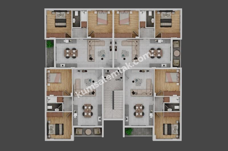 Gönyeli Merkezde Türk Malı 2+1 Yeni sıfır Daireler 