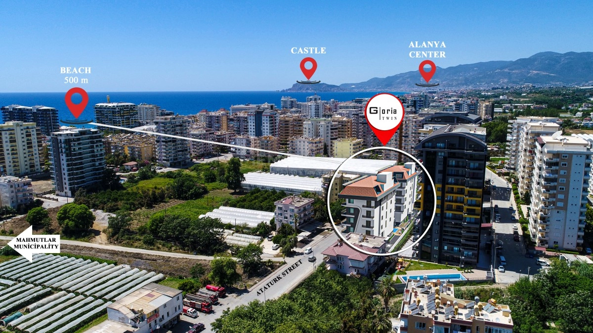 Moderne 1+1 Leilighet Mahmutlar Gloria