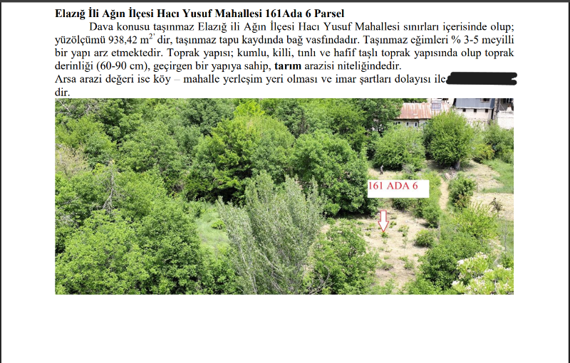 ELAZIĞ AĞIN 1 DÖNÜM ARSA TAPU SAHİBİ PERTA EMLAK ÜMİT TAHMAZ