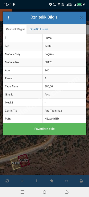 BURSA KESTEL SOĞUKSU  300' ER M2, 2 KAT AYRIK NİZAM VİLLA İMARLI SATILIK 2 KOMŞU ARSA  