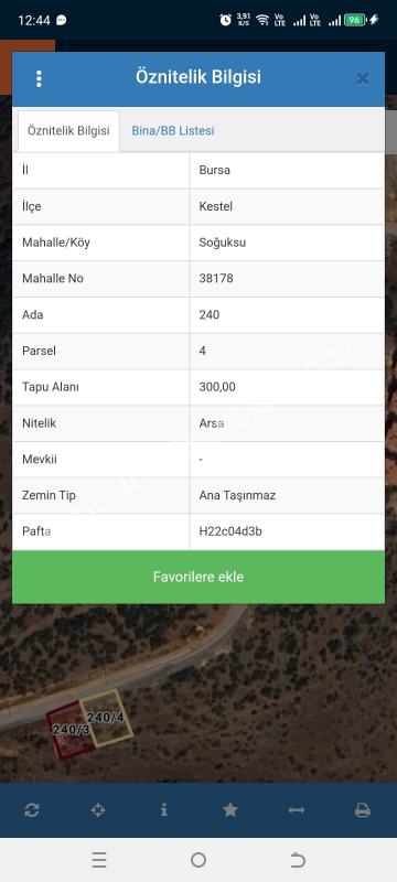 BURSA KESTEL SOĞUKSU  300' ER M2, 2 KAT AYRIK NİZAM VİLLA İMARLI SATILIK 2 KOMŞU ARSA  