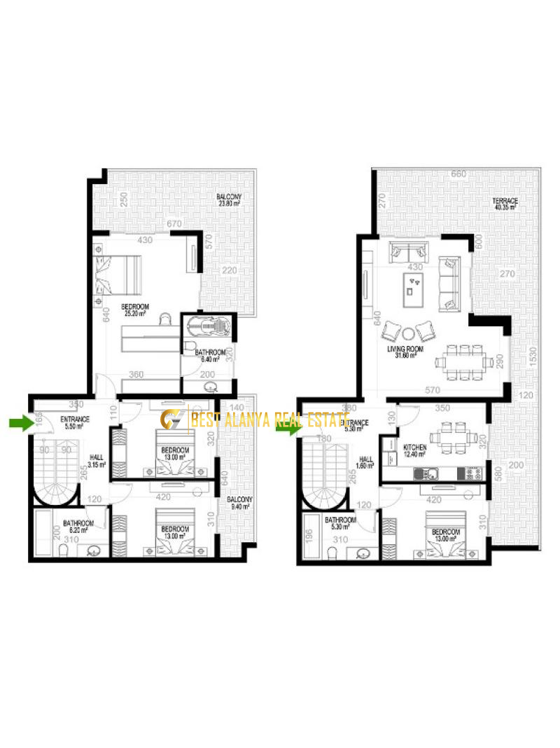 YEKTA KİNGDOM PREİUM RESİDENCE SATILIK BOŞ 4+1 PENTHOUSE MAHMUTLAR ALANYA ANTALYA