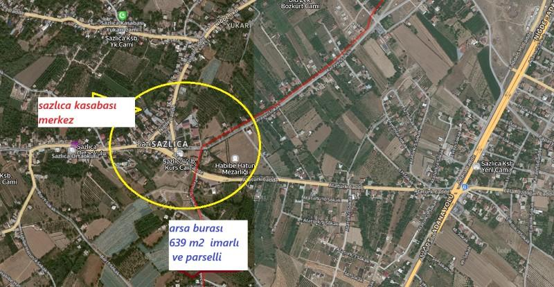 SAZLICA   MERKEZDE 639 M2  SATILIK ARSA