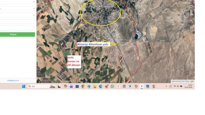 NİĞDE altunhisar merkez  mah 20 dönüm satılk tarla 