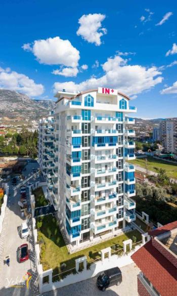 YEKTA BLUE İN + RESİDENCE SATILIK BOŞ 1+1 DAİRE MAHMUTLAR ALANYA ANTALYA 