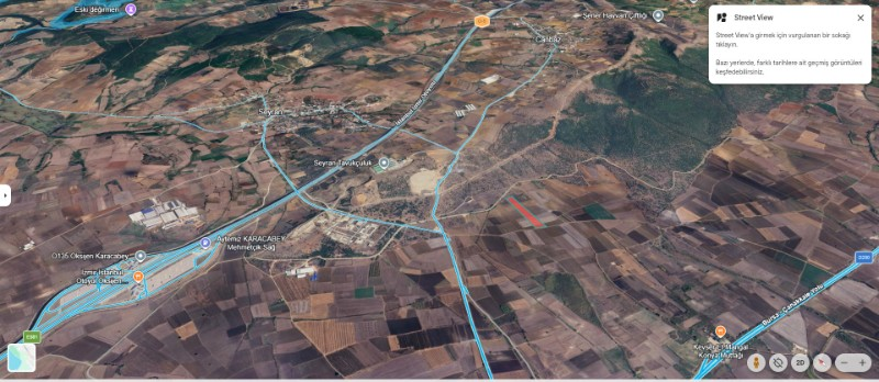 DijitalEmlak’tan Karacabey Seyranda Ana yola Yakın Satılık Yatırımlık 20 dönüm Kıymetli Arazi. 