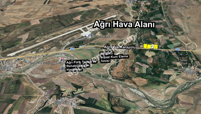 HAVAALANININ YANINDA AĞRI HAMUR YOLUNA SIFIR 10.000 M2 SATILIK İMARLI ARSA