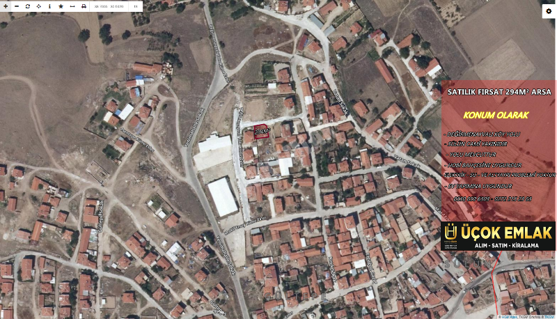 AFYON ÜÇOK EMLAKTAN SÜLÜN MEVKİNDE 294M²  SATILIK ARSA 