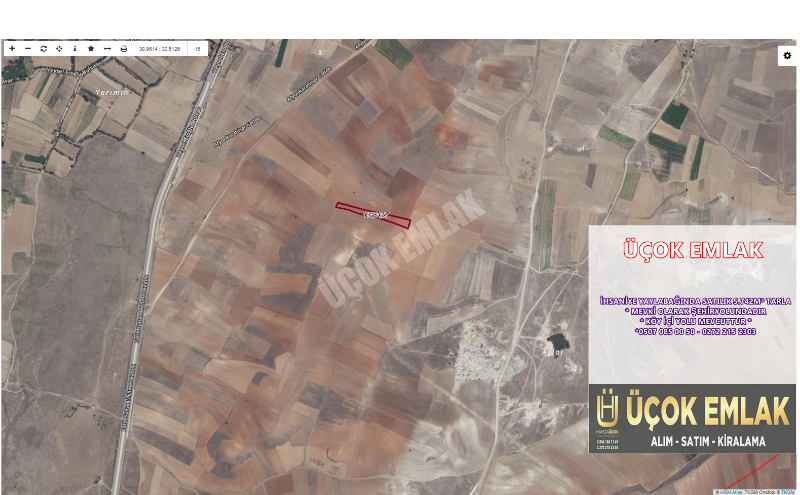 AFYON ÜÇOK EMLATAN İHSANİYE YAYLABAĞI KASABASINDA 5.742M² YATIRIMLIK TARLA 