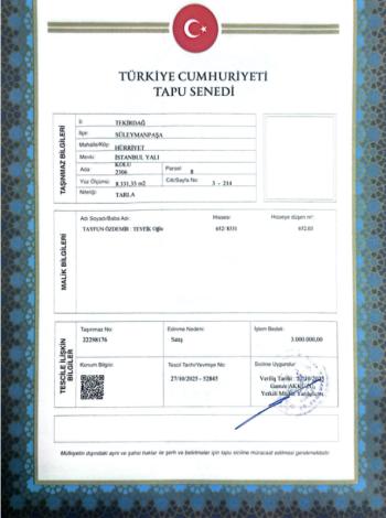 HÜRRİYET KELEPİR ARSA TAPU SAHİBİ PERTA EMLAK ÜMİT TAHMAZ