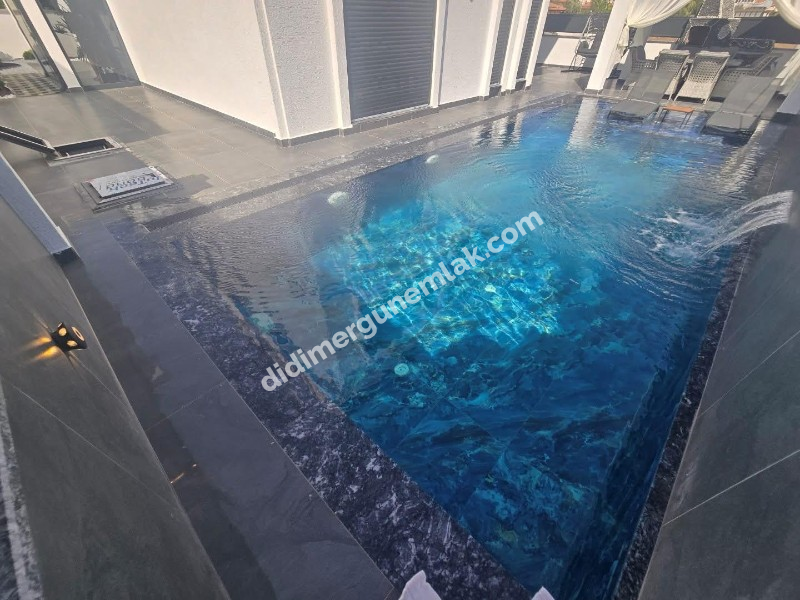 DİDİM EFELER MAHALLESİNDE TAM MÜSTAKİL HAVUZLU OTOPARKLI EŞYALI 4+1  SATILIK SIFIR  LÜKS VİLLA   