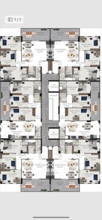 BUHARAEVLER 5. CADDE ARKSASI 3+0 18 AY VADELİ SATILIK SIFIR DAİRELER