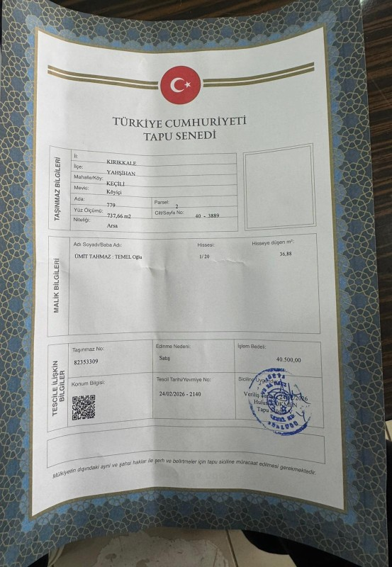 KIRIKKALE YAHŞİHAN MÜSTAKİL EV TAPU SAHİBİ PERTA EMLAK ÜMİT TAHMAZ