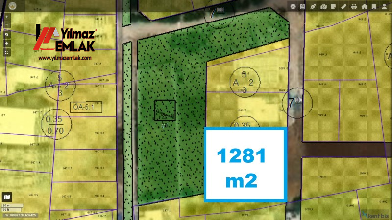 YILMAZ EMLAK'TAN MENDERES MAH. SATILIK 1281m² DOĞU CEPHELİ ARSA
