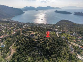 Marmaris Söğütte Deniz ve Cumhuriyet Manzaralı 3.914 m² Arazi