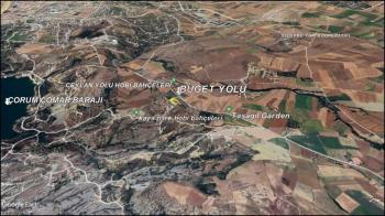 GÜVENAY - ÇORUM BARAJI ÜST TARAFI MANZARALI 1,270 M² SATILIK BAHÇE