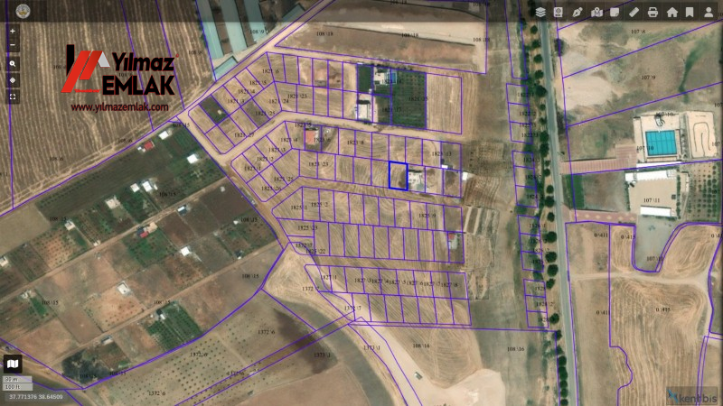 FIRAT MAH. VİLLALAR BÖLGESİNDE 4.KAT İMARLI SATILIK GÜNEY CEPHELİ 481m² ARSA