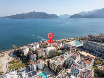 Marmaris Siteler Sahilde | Kendine Ait Plajlı Sitede | Deniz Manzaralı 1+1 Satılık Daire