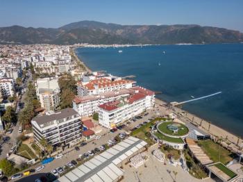 Marmaris Siteler Sahilde | Kendine Ait Plajlı Sitede | Deniz Manzaralı 1+1 Satılık Daire