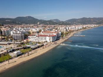Marmaris Siteler Sahilde | Kendine Ait Plajlı Sitede | Deniz Manzaralı 1+1 Satılık Daire