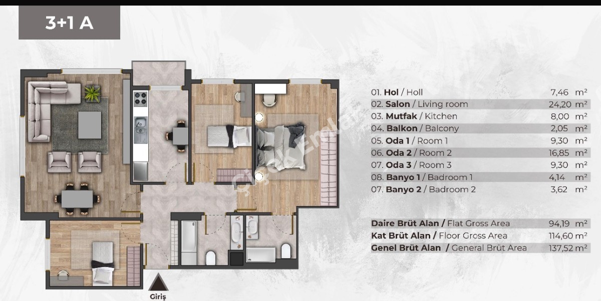 Akşemsettin'de İnşaatı Devam Eden Proje'de 3+1 Sıfır Satılık Daire