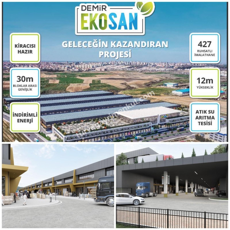 DEMİR EKOSAN SANAYİ SİTESİNDE AVM KONSEPTLİ CADDE CEPHELİ DÜKKAN