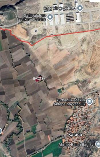 GÜVENAY - ÇORUM MERKEZ KARACA KÖYÜ 2.197 M2 SATILIK TARLA